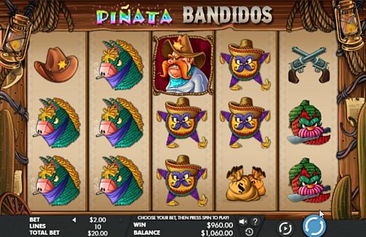 Виграшна комбінація з диким символом в автоматі Pinata Bandidos