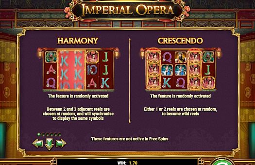 Бонуси в ігровому апараті Imperial Opera