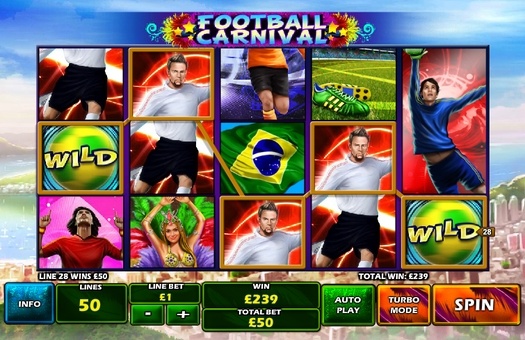 Призова комбінація з Wild в ігровому автоматі Football Carnival