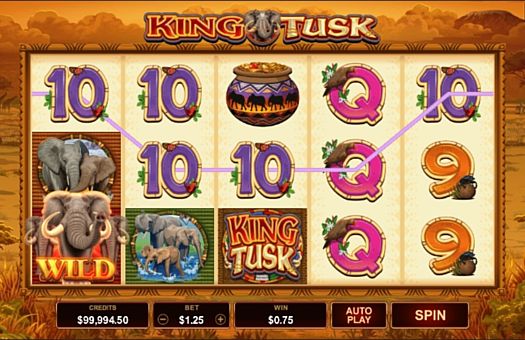 Призова комбінація символів в ігровому автоматі King Tusk