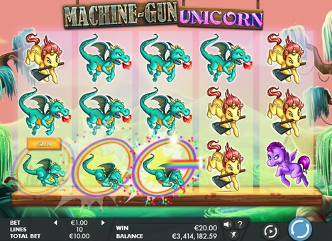 Призова комбінація в ігровому автоматі Machine Gun Unicorn