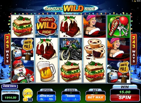 Призова комбинація символів в ігровому автоматі Santa’s Wild Ride