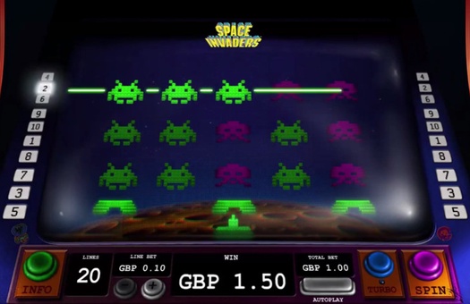 Призова комбінація в ігровому автоматі Space Invaders