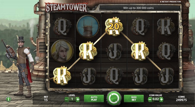 Призова комбінація в ігровому автоматі Steam Tower