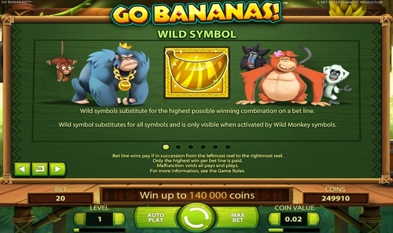 Символ Wild в онлайн аппараті Go Bananas!