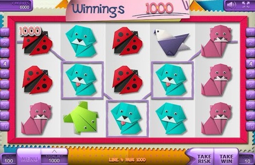 Виграш на лінії в онлайн автоматі Origami