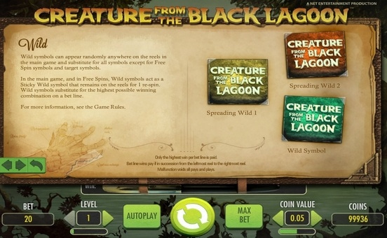 Дикий знак в онлайн слоті Creature from the Black Lagoon