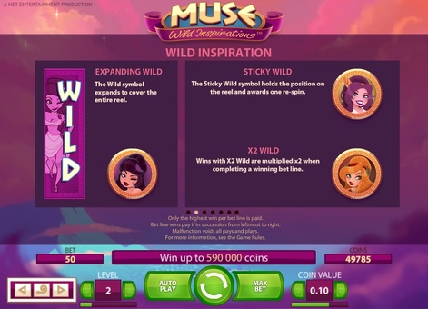 Дикі символи в онлайн слоті Muse: Wild Inspiration